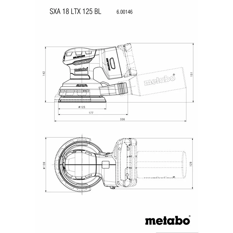 Ponceuse excentrique 18V SXA 18 LTX 125 BL Pick+Mix METABO coffret metaBOX - Image 3