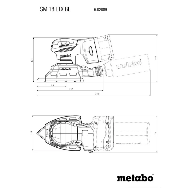 Ponceuse multifonction SM 18 LTX BL Metabo 602089840 (sans batterie) metaBOX - Image 5