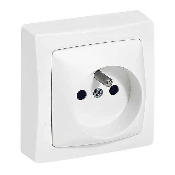 Prise de courant avec terre Appareillage Saillie bornes auto - blanc - Image 2