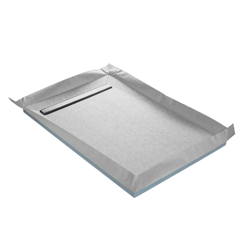 Receveur à carreler MARMOX et grille caniveau inox excentrée