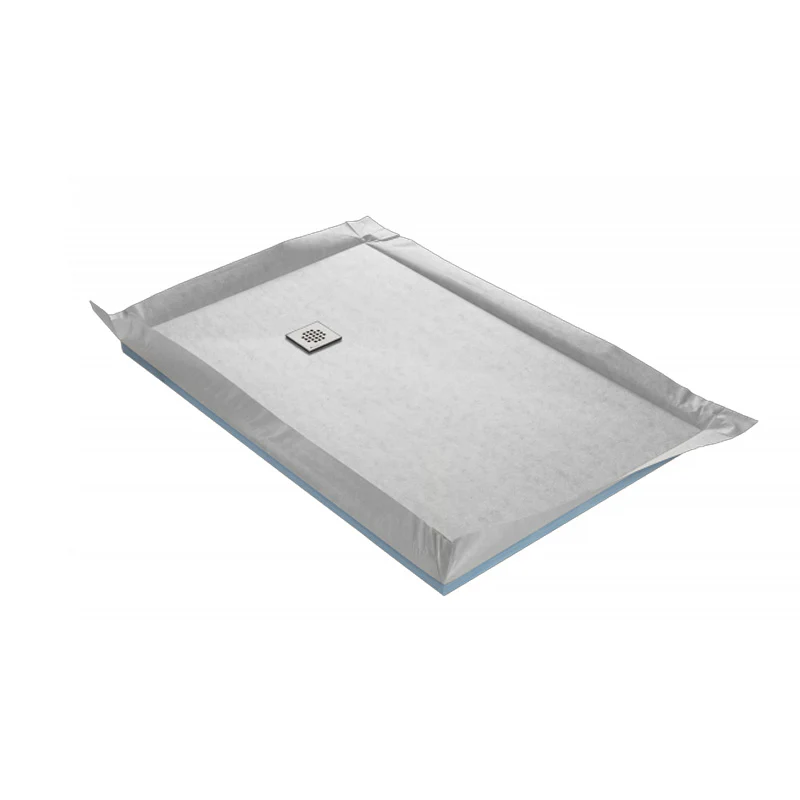 Receveur à carreler MARMOX ultra plat grille carrée excentrée et siphon ultra plat