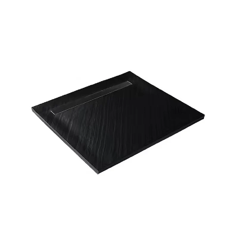 Receveur pierre naturelle graphite noir MARMOX grille caniveau excentrée - Image 2