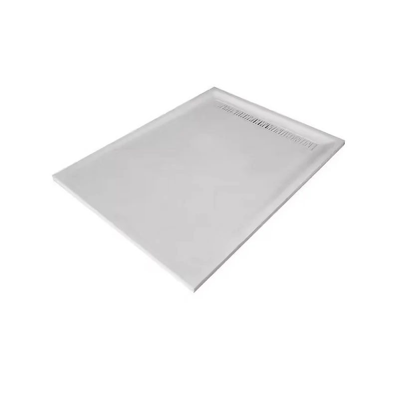 Receveur résine MARMOX blanc imitation ardoise - grille caniveau excentrée