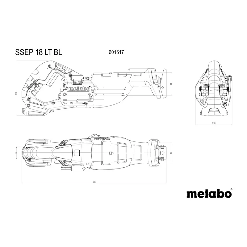 Scie sabre METABO 32mm 18V SSEP 18 LT BL - Pick+Mix (vendu sans batterie) coffret metaBOX - Image 5