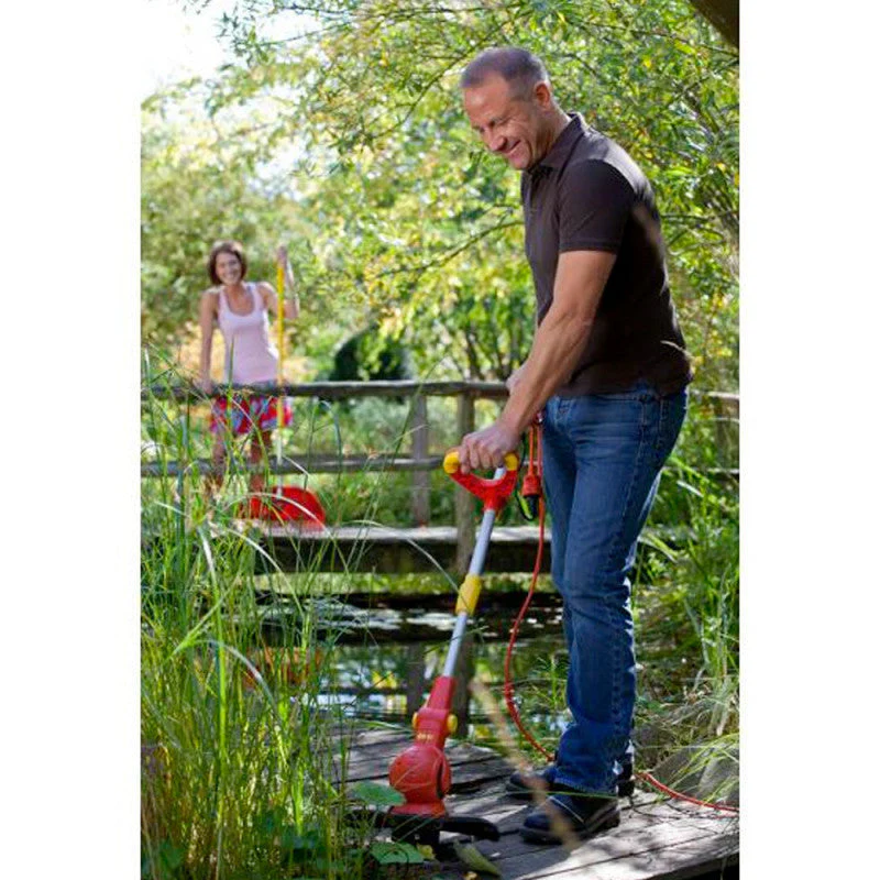 Taille herbe à fil 450W coupe Ø25 cm OUTILS WOLF OT945 fonction dresse-bordure - Image 4