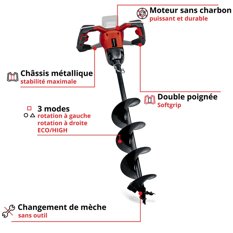 Tarière sans fil GP-EA 18/150 Li BL-Solo Power X-Change 18 V EINHELL 3437000 (Produit seul) - Image 2
