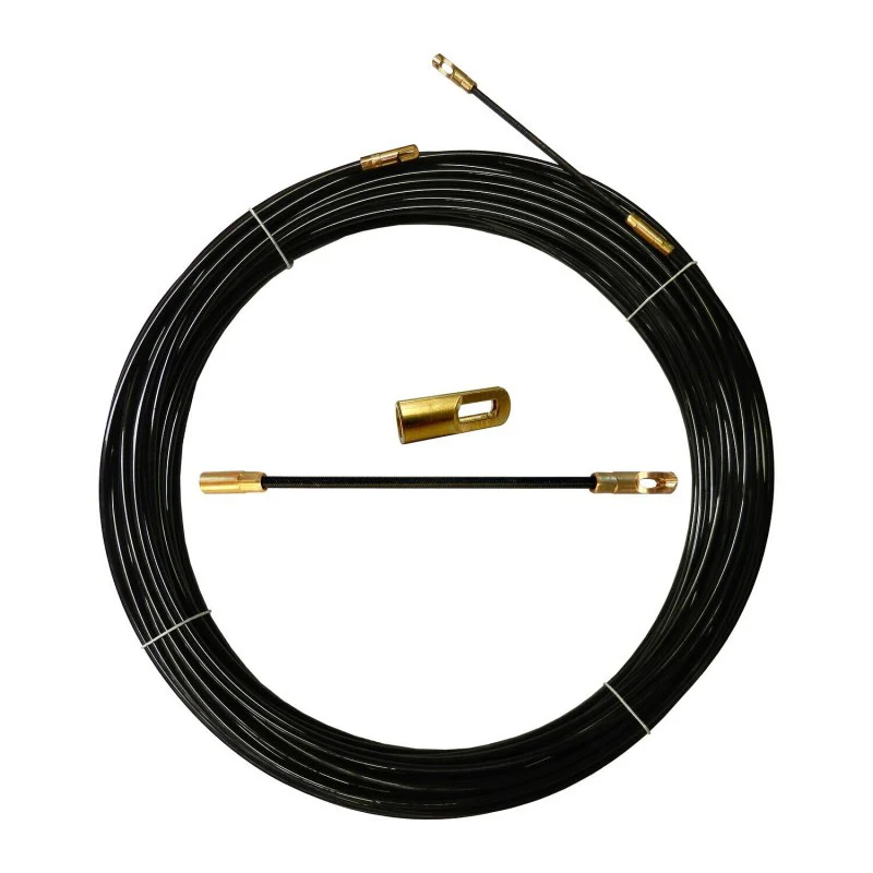 Tire fils noir en nylon Ø4mm, 10m, à tête interchangeable TECNID - VELAMP - SYN4-010 - Image 2