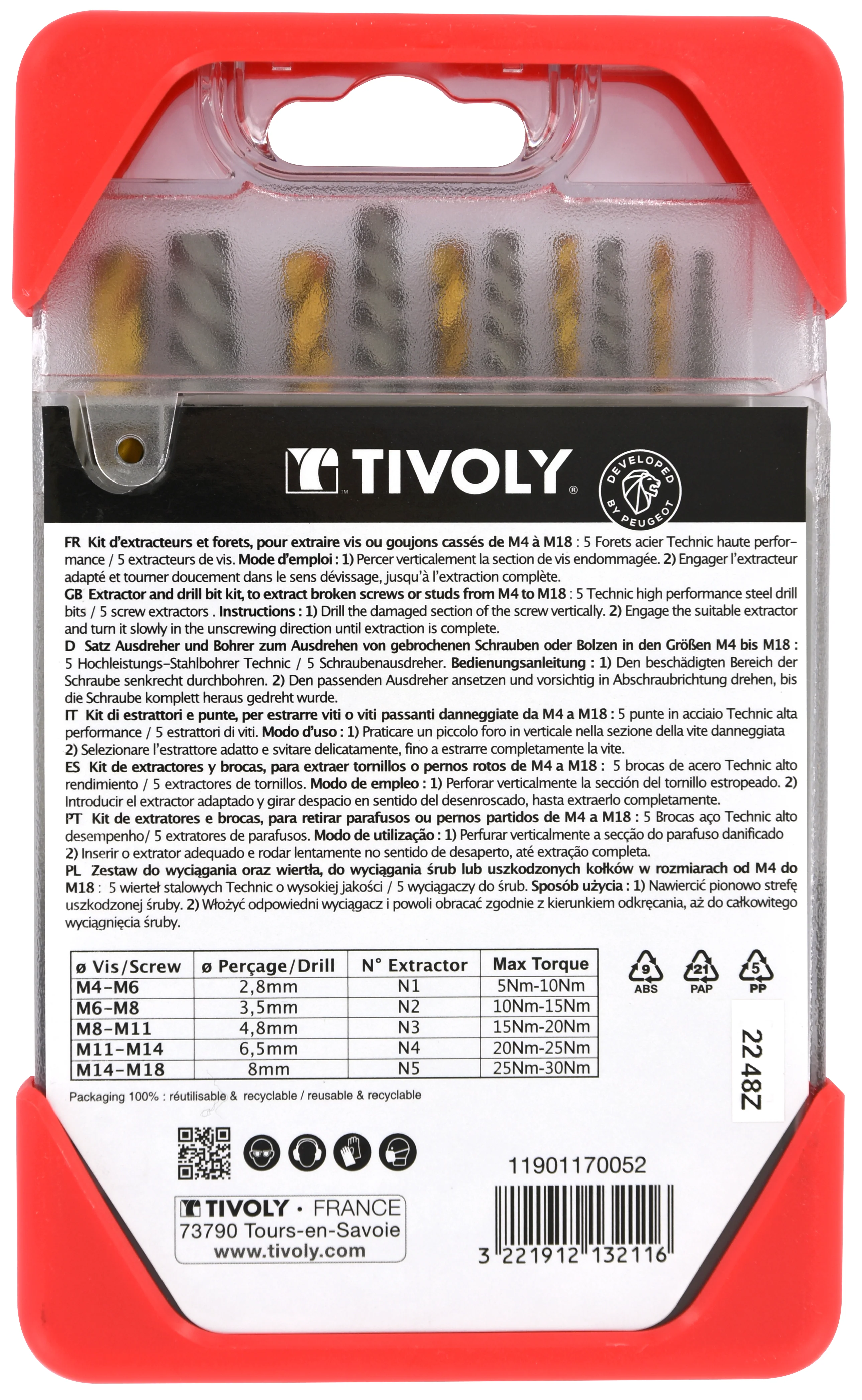 Tivoly   10 pièces - Extracteurs de goujons cassés - Image 3