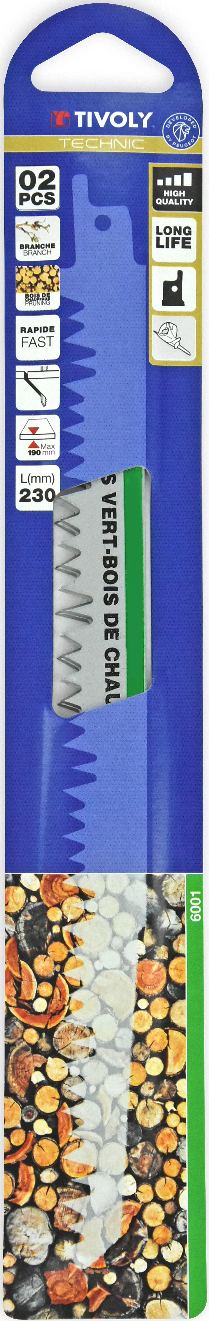 Tivoly   Lame de scie sabre -Pour élagage et bois de chauffage -Attache universelle  L: 230 / H: 210 / Mixte - Image 2