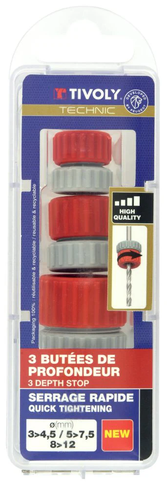 Tivoly   LOT DE 3 BUTEES DE PROFONDEUR TECH  PR FORET 3-5/5-8/8-12MM - Image 4