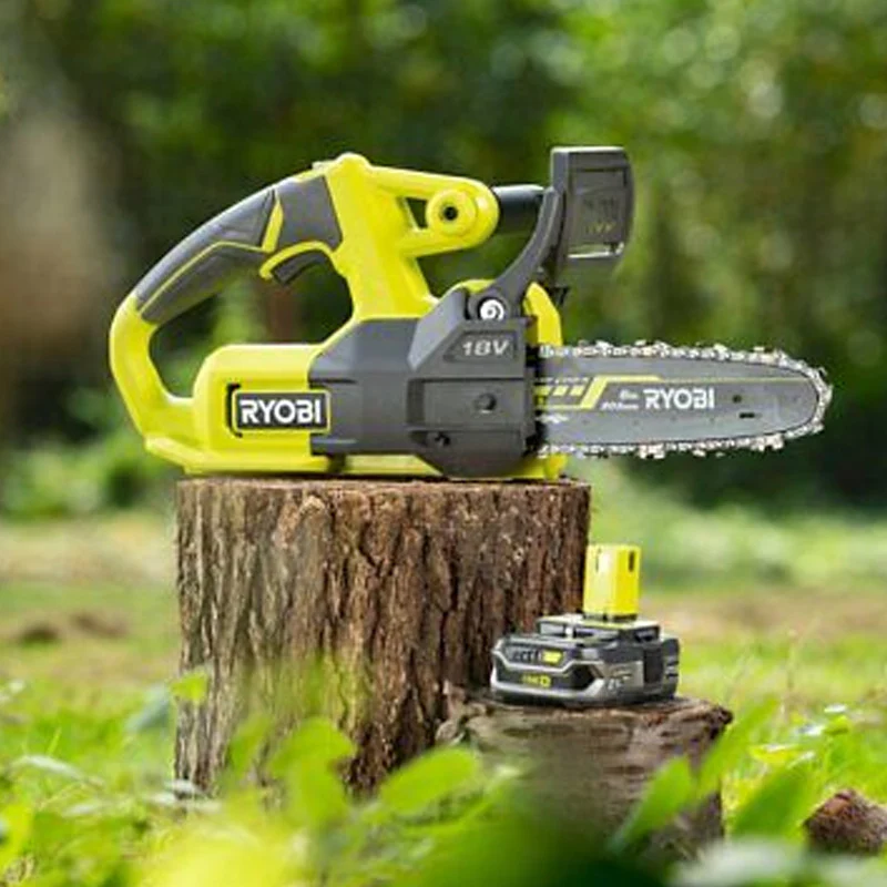 Tronçonneuse compacte 18V - RYOBI RY18CS20A-125 - guide 20 cm - 4,6 m/s - tendeur latéral - 1 batterie lithium+ 18V 2,5 Ah et 1 chargeur 1,5 Ah - Image 3