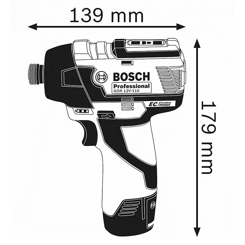 Visseuse à chocs BOSCH GDR 12V-110 Professional 12V couple 110Nm (vendu sans batterie) - Image 2